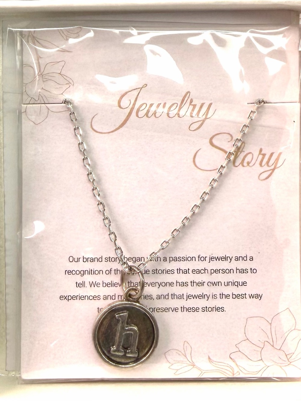 Silver 'h' Initial Disc Necklace - Personalized Silver-Tone Pendant